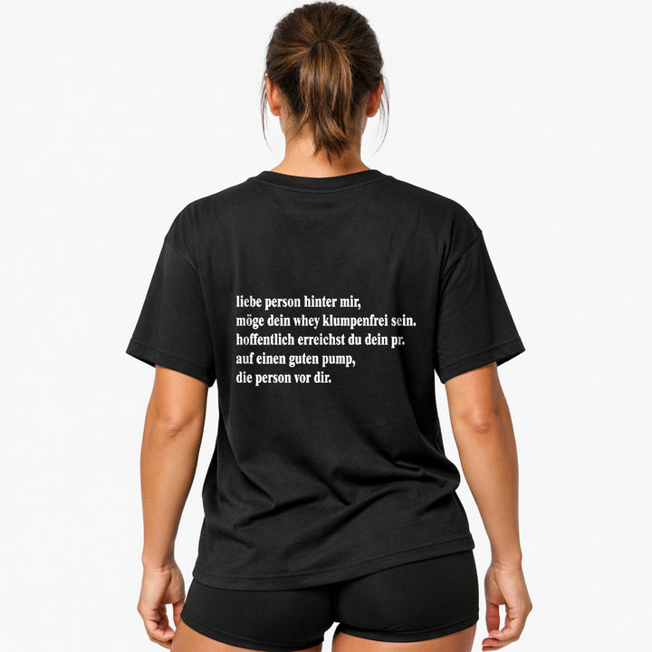 liebe person hinter mir (Backprint) Oversized Shirt